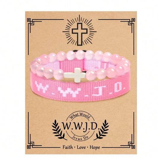 2pcs WWJD - What Would Jesus Do Bracelet