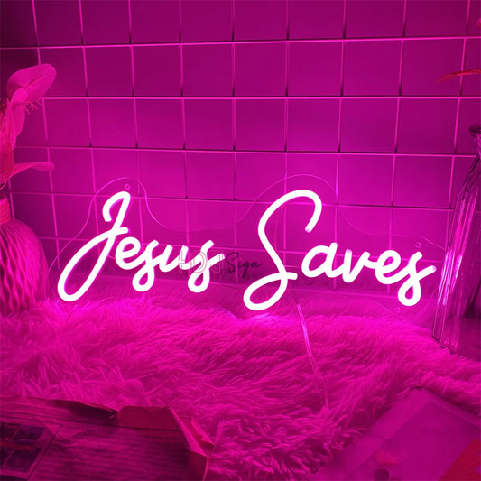 Jesus Saves Neon LED Sign